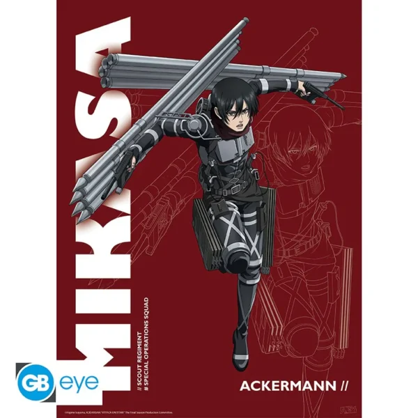 Poster 52x38cm - S4 Mikasa - L'Attaque des Titans