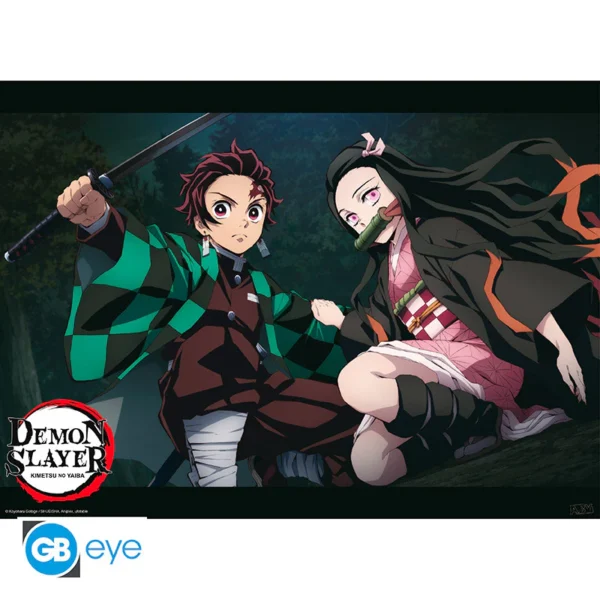 Poster 52x38cm - Tanjiro Et Nezuko - Demon Slayer