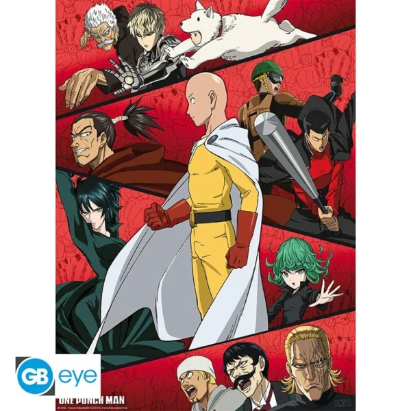 Poster 52x38cm - Rassemblement Des Héros - One Punch Man