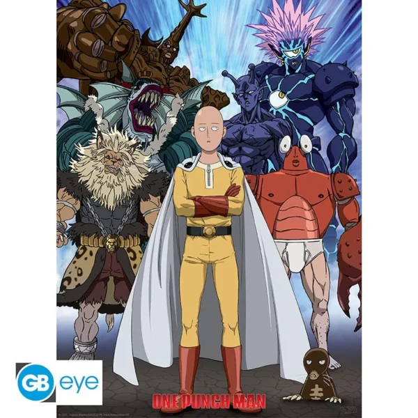 Poster 52x38cm - Saitama Vs Monstres - One Punch Man