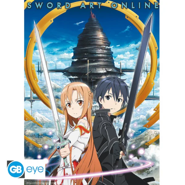 Poster 52x38cm - Asuna et Kirito Aincrad - Sword Art Online