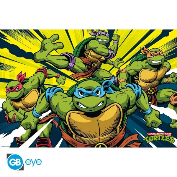 Poster 91.5 x 61cm - Tortues en action - Tortues Ninja